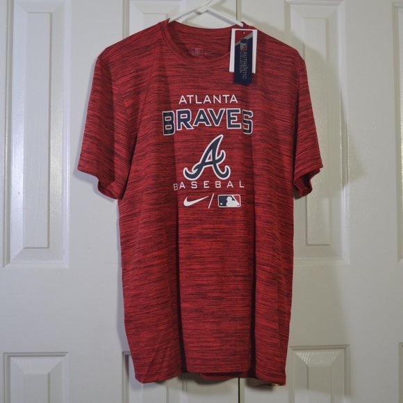MLB Other - Nike Dri-FIT MLB Atlanta Braves Authentic Collection Men's Red T-Shirt L NWT